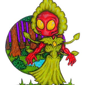 The Flatwoods Monster- Cute Critter Cryptid Prints