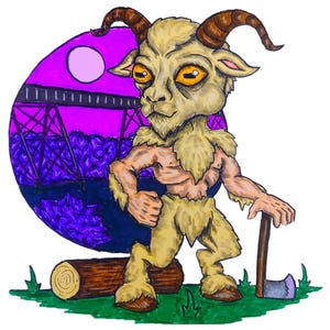 Pope Lick Monster- Cute Critter Cryptid Prints