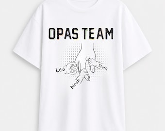 Grandpa/name Team T-Shirt personalized with children's names