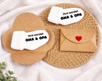 Baby Socke Schwangerschaft verkünden / Ihr werdet Oma Opa / Du wirst Tante Onkel / Baby Socke Schwangerschaftsverkündung / Überraschung