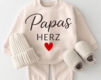 Papa Herz,  Persönliches Geschenk zur Geburt – Emotionales Baby Set – Besonderes Geburtsgeschenk