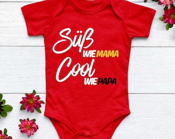 Baby Body „Süß wie Mama, cool wie Papa“ – Schwangerschaft verkünden | Babygeschenk zur Geburt