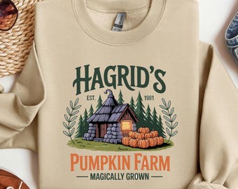 Hagrid's Pumpkin Patch Sweatshirt, Comfort Colors® Fall Shirt, Hagdrids Pumpkin Farm, Fall Shirt, Spooky Season, Pumpkin Thanksgiving Shirts
