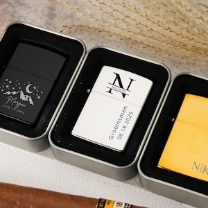 Custom Lighter With Case,Groomsmen Gift Personalized Lighter,Monogram Lighter,Groomsmen Proposal,Groom Gift,Gift for Men,Anniversary Gift