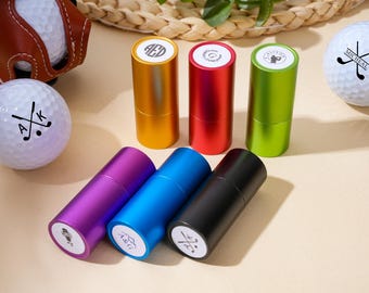 Personalized Golf Ball Stamp Box, Custom Golf Marker