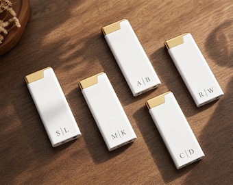 Personalized Metal Lighter, Custom Engraved Groomsmen Gift, Windproof Slim Lighter, Brushed Brass Finish Wedding Party Favor, Best Man Gift