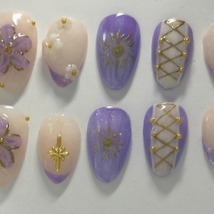 Handmade Rapunzel Inspired Press On Nails