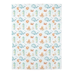 Ocean-Themed Baby Swaddle Blanket, Soft Baby Wrap for Newborns, Perfect for Baby Shower Gifts, Nautical Nursery Decor, Sea Creature [...]