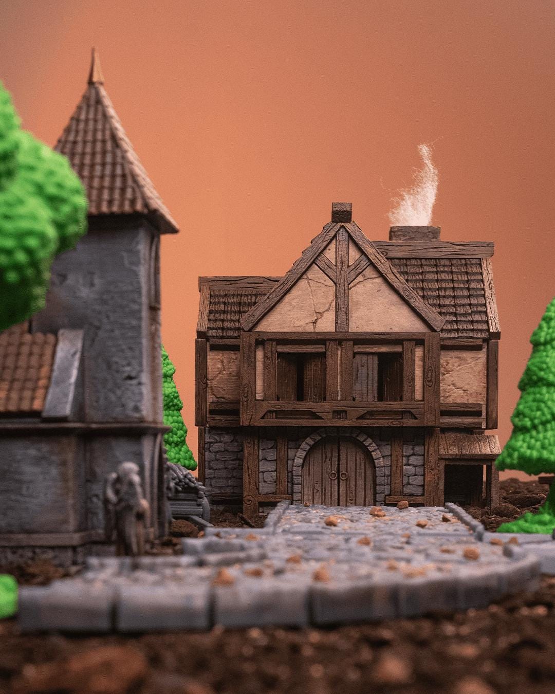 Tavern Miniature Painted 3D Printed Fantasy Inn Building for DND TTRPG ...