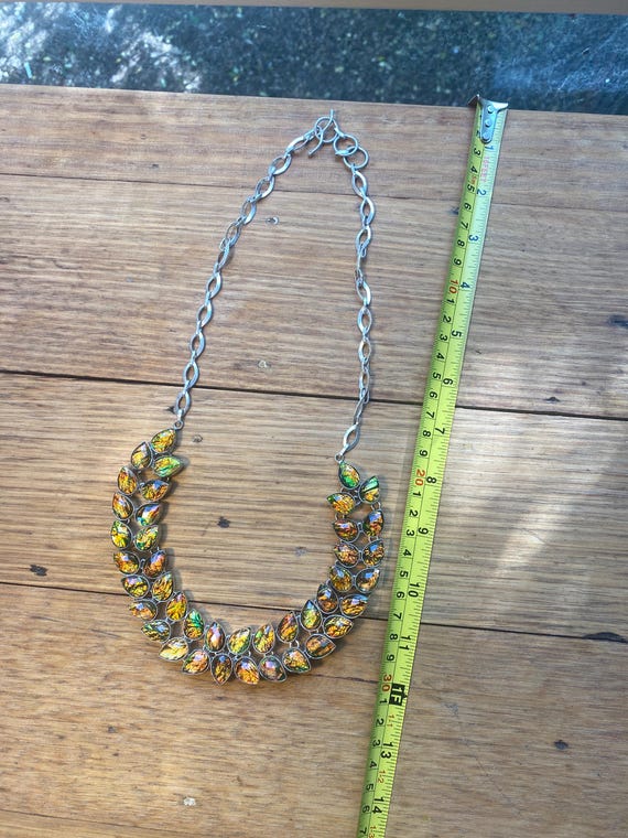 Australian multi coloured opal statement necklace - image 3