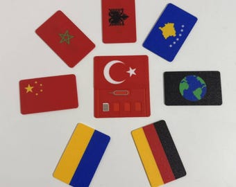 SIMCase – Der SIM-Karten-Organizer für Vielreisende, Expats & Weltenbummler - verschiedene Designs: Deutschland, Türkei, Albanien, u. v. m.