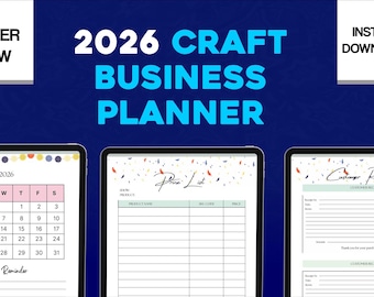 2026 Craft Business Planner, Etsy Maker Organizer, Printable PDF Bundle (Instant Download)