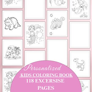 Personalisiertes Kinder Malbuch, benutzerdefiniertes Malbuch für Kinder, personalisierter Kindergeburtstag und Kleinkind-Beschäftigungsbuch