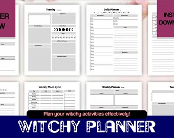 2026 Witchy Planner | Astrology, Moon Calendar, Tarot Journal (PDF Download)