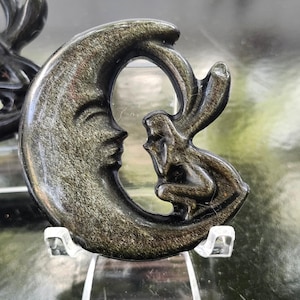 Golden obsidian moon fairy! 2 inches, 1.2 ounces