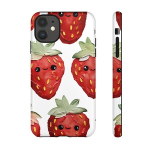 Custodia per telefono a forma di fragola, custodia protettiva fruttata, custodia rigida, custodia personalizzata per iPhone, regalo unico per lei
