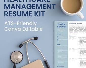 Plantilla de currículum de gerente de atención médica / CV de consultorio médico compatible con ATS con carta de presentación editable