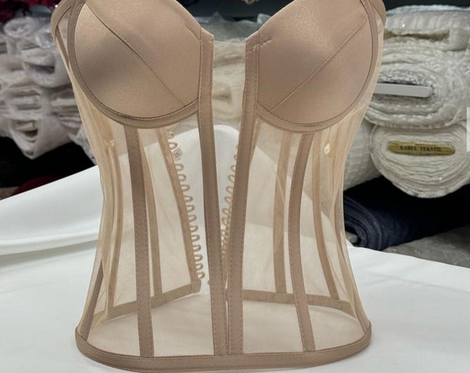 Sheree Burgundy Satin/Taffeta Embroidered Overbust Corset main image 1
