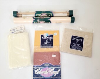 Charles Craft and More Cross Stitch Fabric Six Pieces NOS