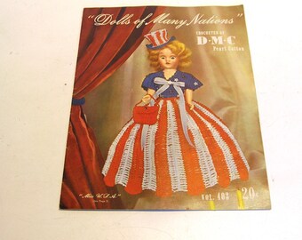 Dolls of Many Nations 1952 Crochet Pattern Book D M C Pearl Cotton