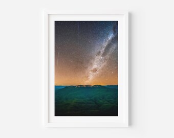 Sublime Point Blue Mountains Meteor & Milky Way Night Sky Print | Astrophotography Australian Photography Wall Art
