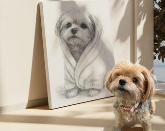 Digital Download Custom Pet Portrait, Dog Art from Photo, Personalized Dog, Print Fast 4 Hr Turnaround,  No Physical Item will be sent