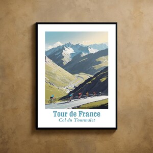 Tour de France Col du Galibier Stampa artistica - Vibrante opera d'arte Giclée