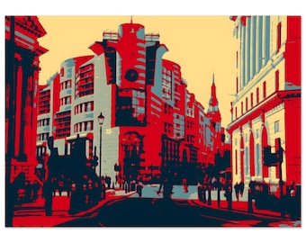 London Bank Station Art Print – Framed or Unframed Urban Wall Decor