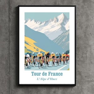 Cartel de bellas artes del Tour de Francia – Colores vivos, impresión Giclée ecológica