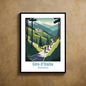 Gido d'Italia, palco dello Zoncolan, poster artistico - Colori vivaci, dimensioni personalizzate disponibili