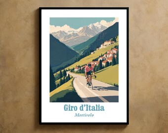 Giro d&#39;Italia Mortirolo stage Fine Art Poster - for cyclist lovers