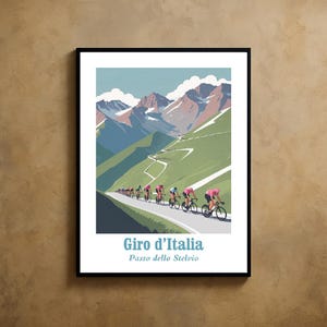 Giro d'Italia Passo dello Stelvio - Poster d'arte / Stampa Giclée vibrante