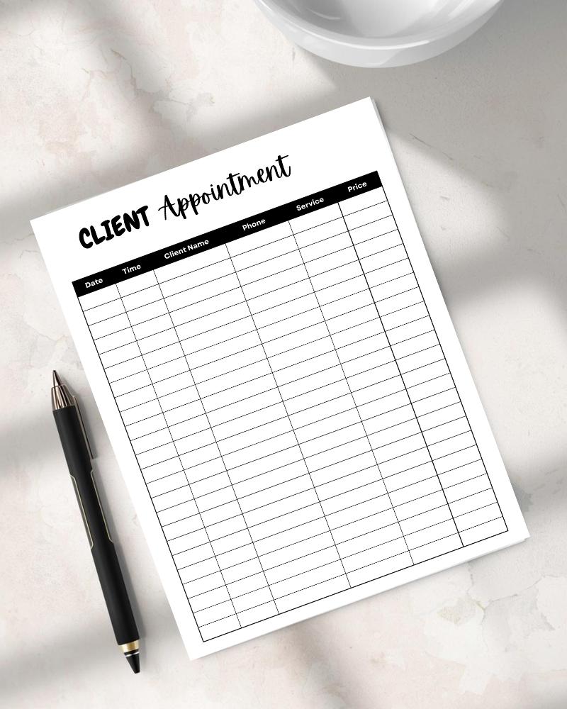 Client Appointment Log Printable | Canva Editable Scheduling Sheet ...