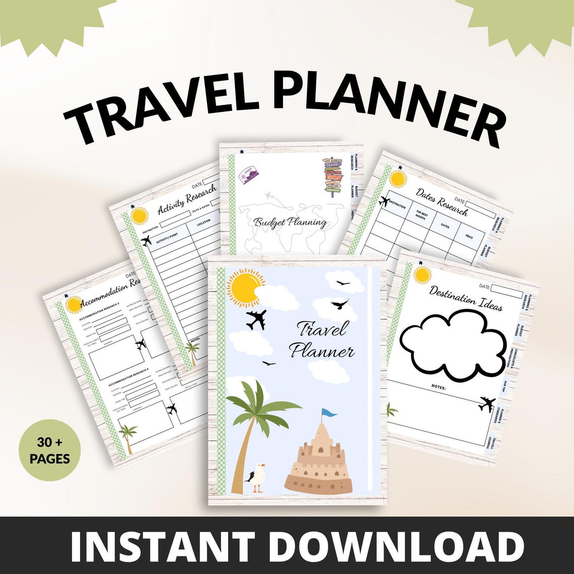Travel Planner Printable, Vacation Itinerary, Budget Organizer (digital ...