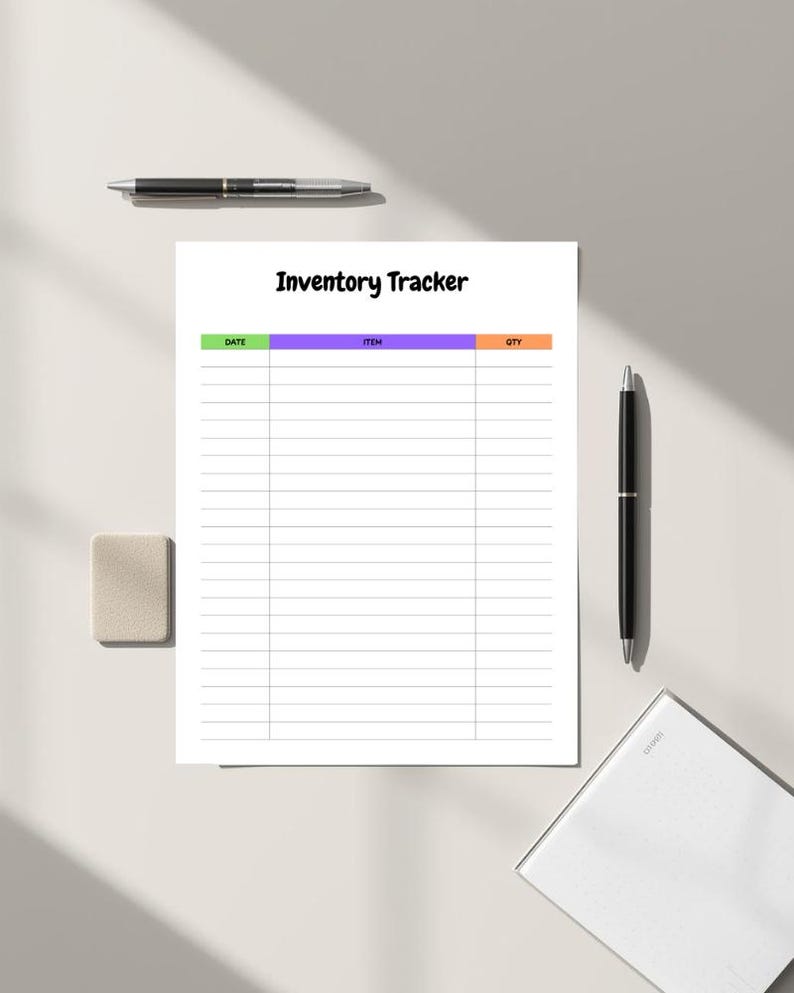 Inventory Tracker Printable | Canva Editable Stock Management Sheet ...