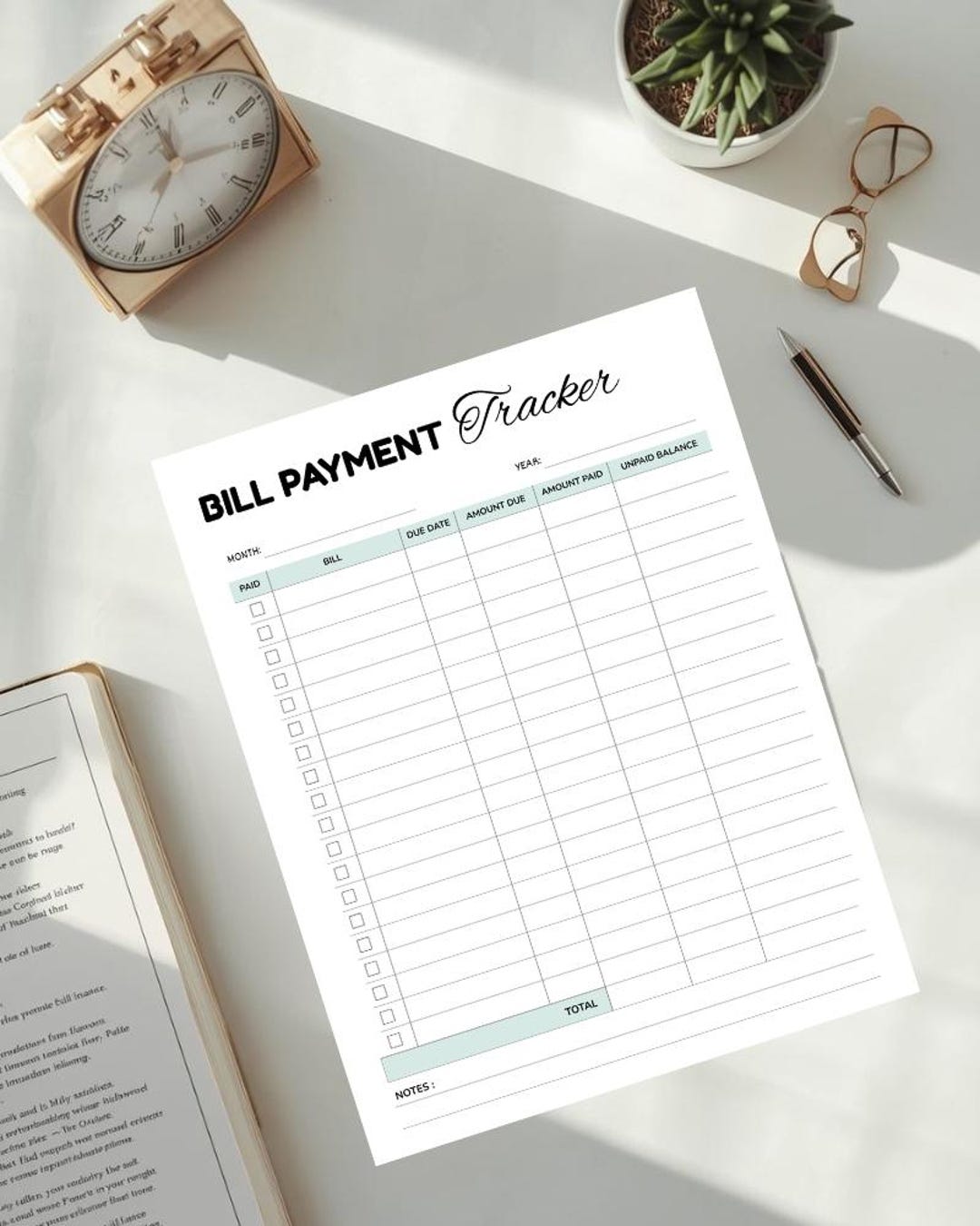 Bill Payment Tracker Printable | Canva Editable Monthly Bills Organizer ...