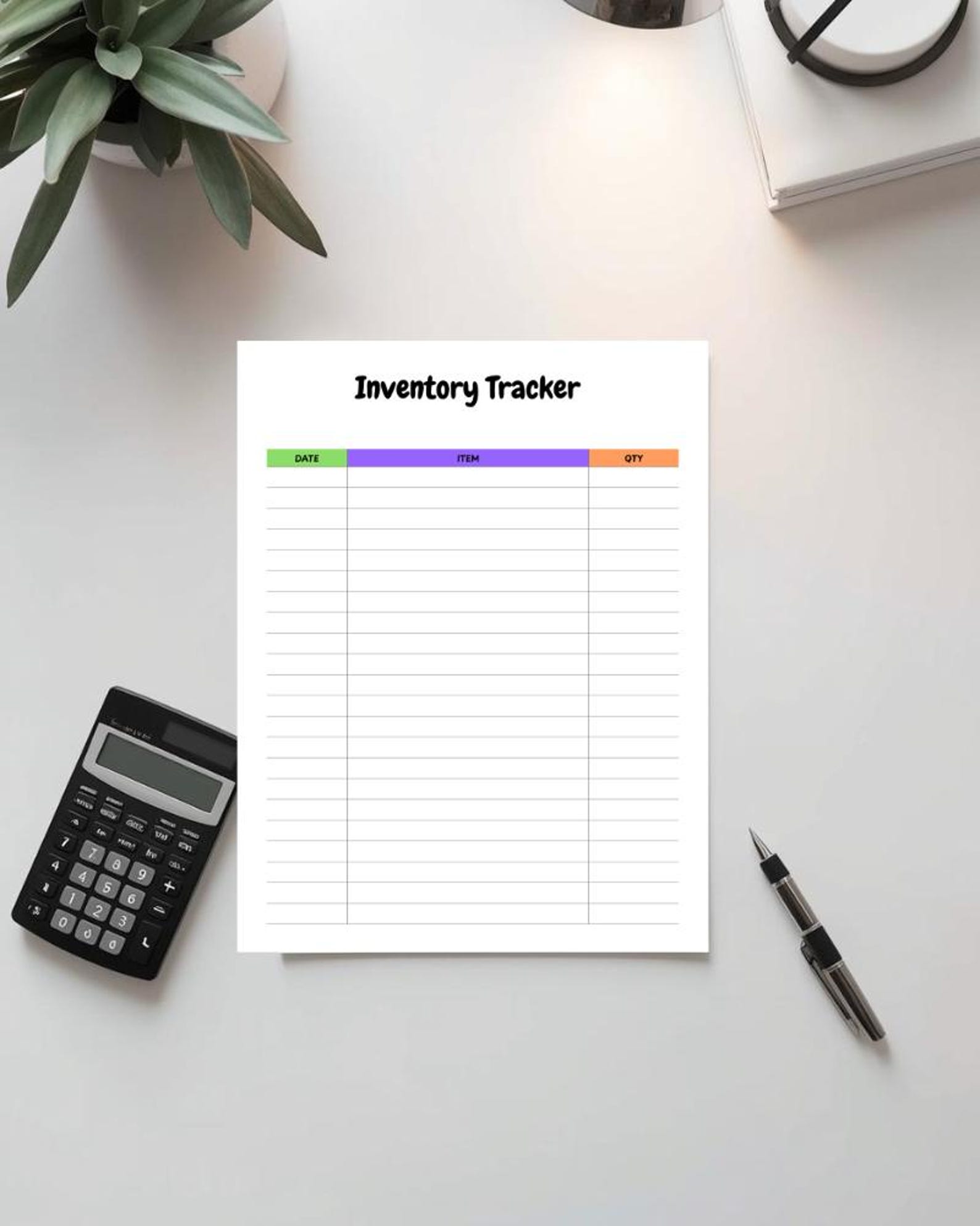 Inventory Tracker Printable | Canva Editable Stock Management Sheet ...