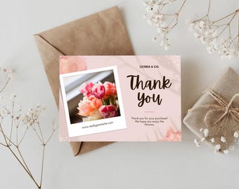 Pastel Minimalist Thank You Greeting Card, Canva Customizable Template