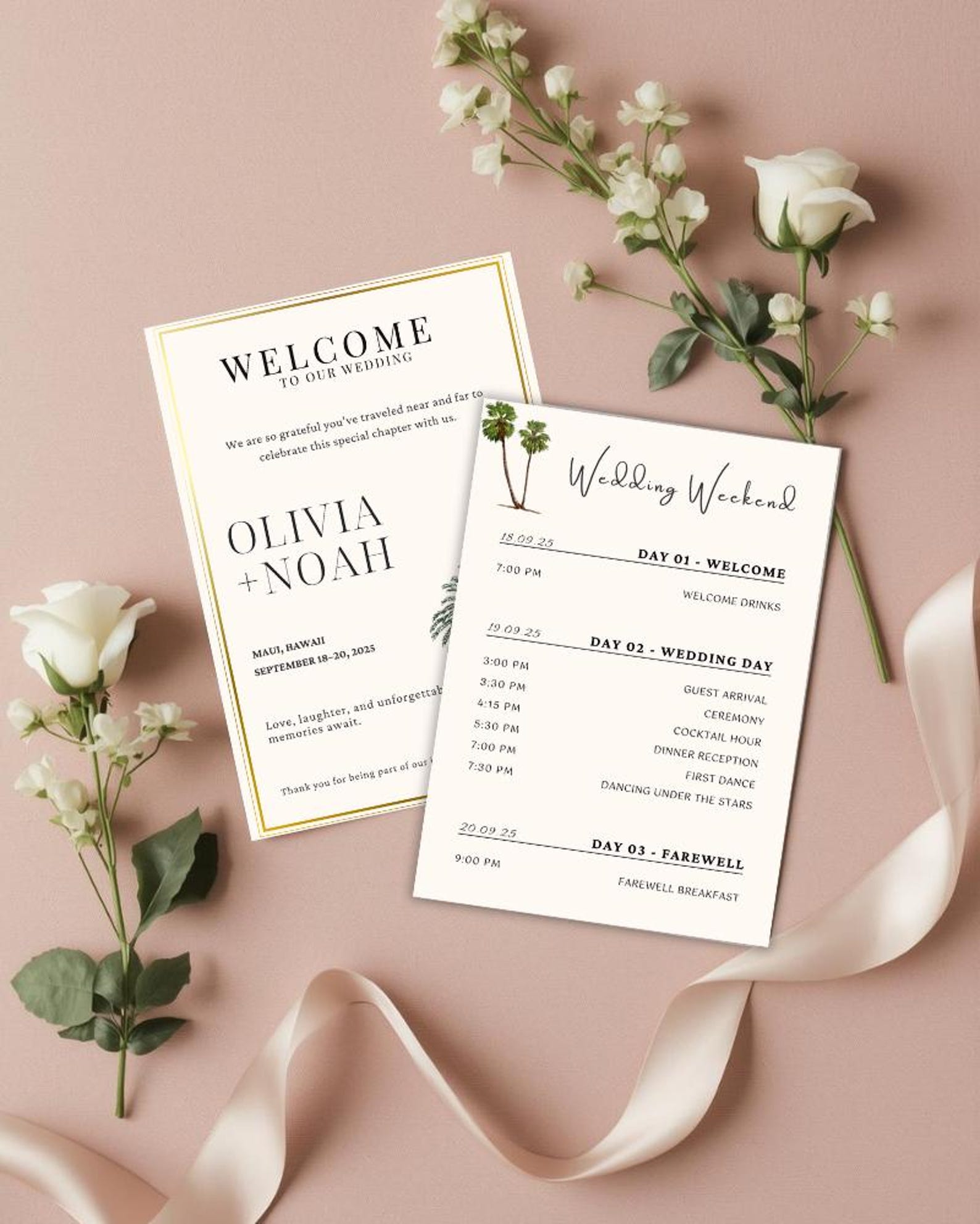Destination Wedding Itinerary Template Editable Wedding Weekend