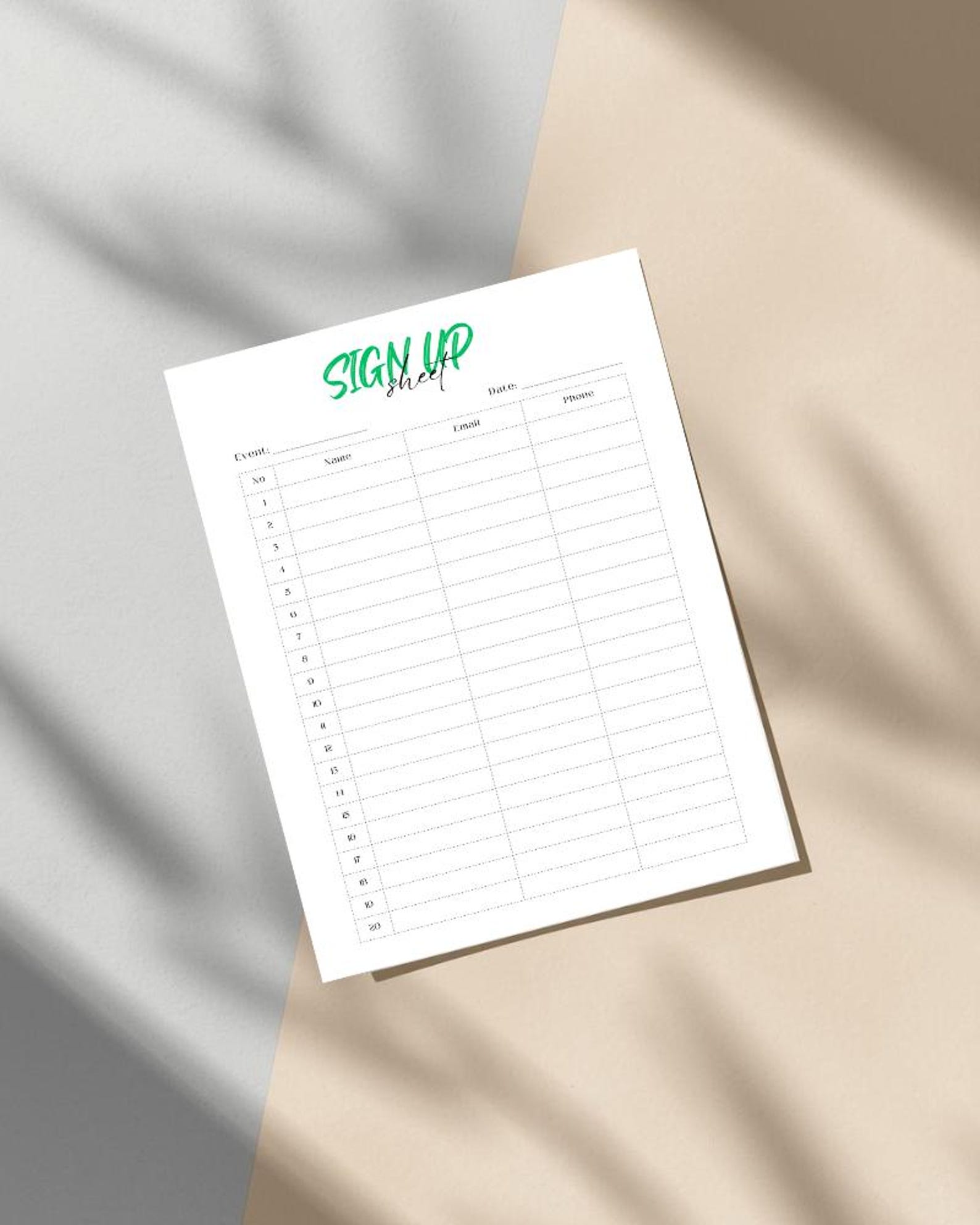 Sign up Sheet Printable | Event Registration Form | Canva Editable ...