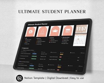 Ultimate Student Planner Dashboard Notion Template