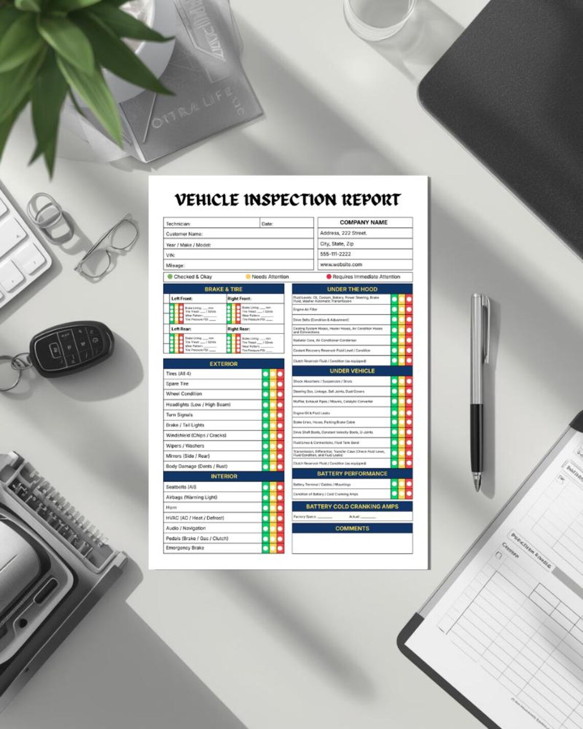 Vehicle Inspection Report Template | Car Condition Canva Editable ...