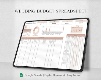 Wedding Budget Tracking Spreadsheet, Google Spreadsheet template