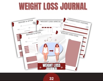 Weight Loss Journal Printable: Nutrition, Fitness, & Intermittent Fasting (PDF Template)