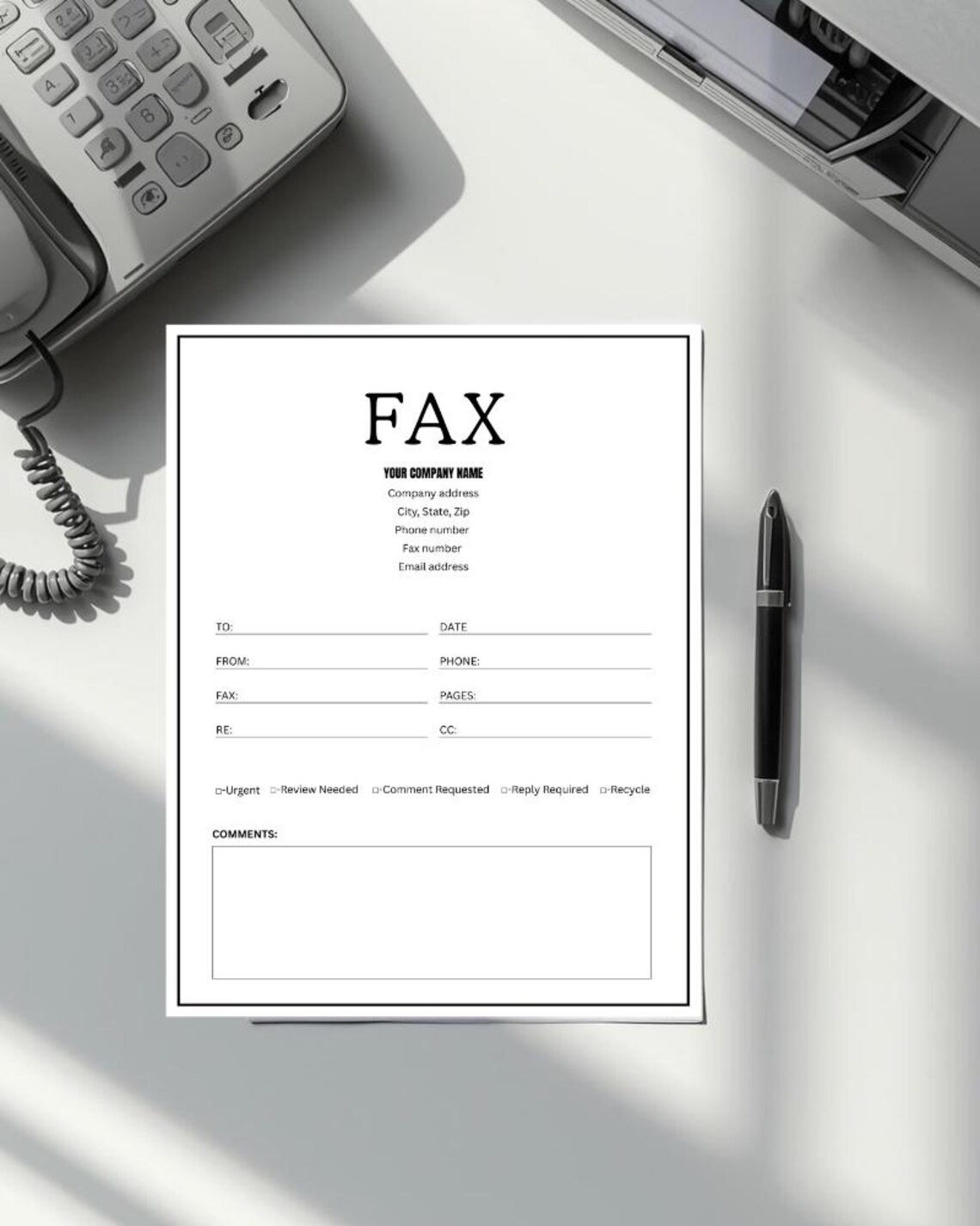 Fax Request Document Example Fax Cover Sheet Template, Printable Form, Professional Template ...