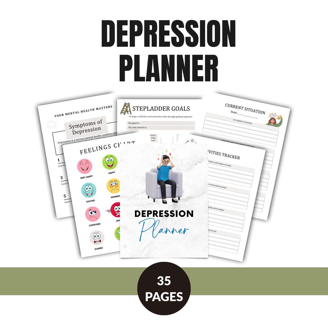 Depression Therapy Journal | Printable Mental Health Tracker | Daily ...