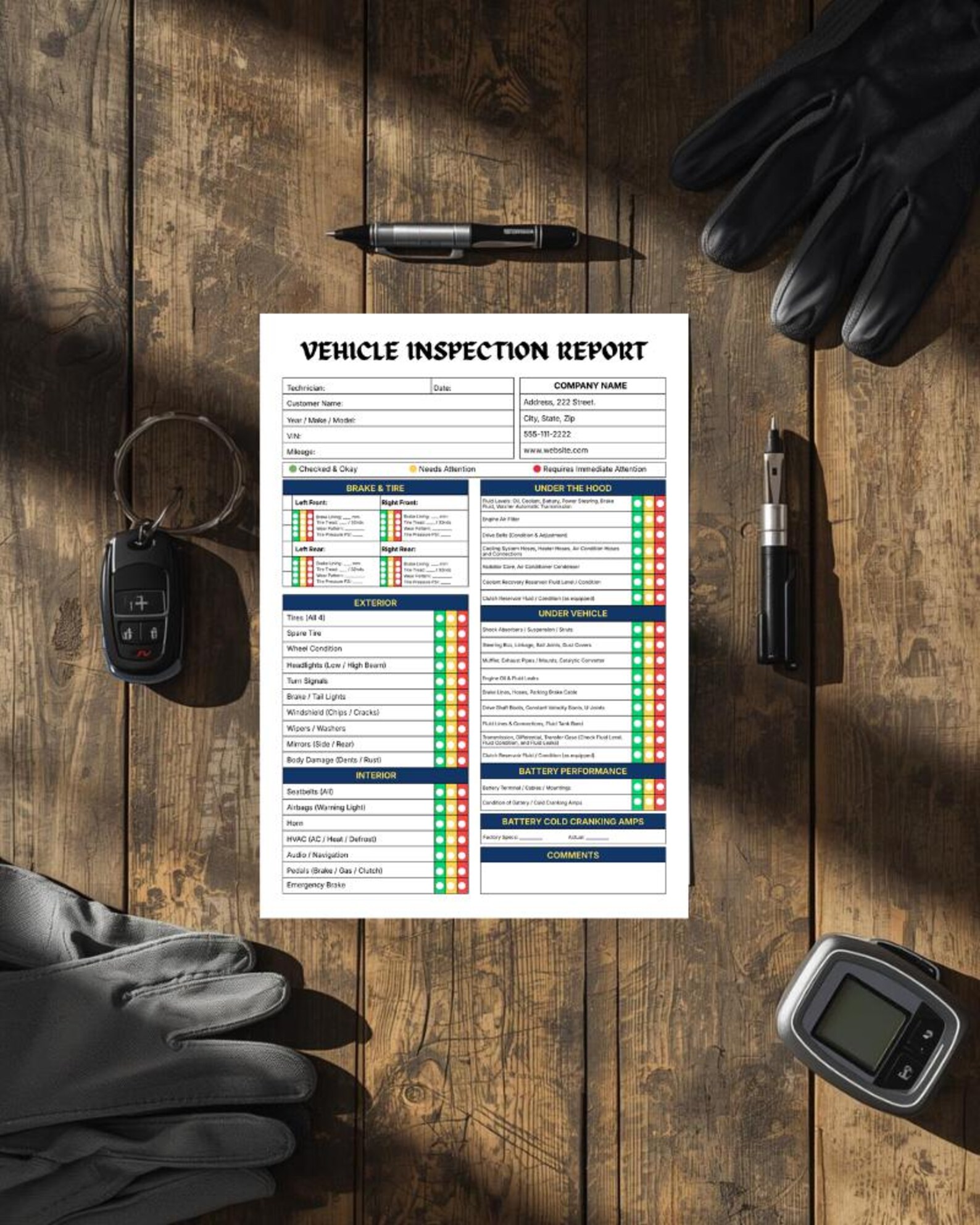 Vehicle Inspection Report Template | Car Condition Canva Editable ...
