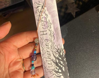 Handmade Wuthering Heights Quote Bookmark on Canvas Paper
