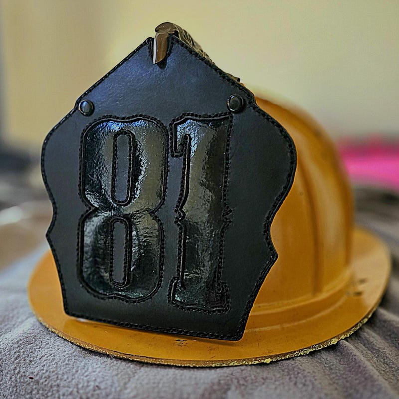Custom Firefighter Engineer Helmet Shield Sticker - Style 6 - Made In USA