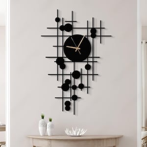 Reloj de pared de lujo, reloj de pared de gran tamaño, reloj de pared de metal, reloj de pared grande, reloj de pared minimalista, reloj de pared silencioso, decoración moderna del hogar